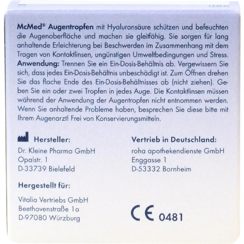 MCMED Augentropfen Einzeldosispipetten