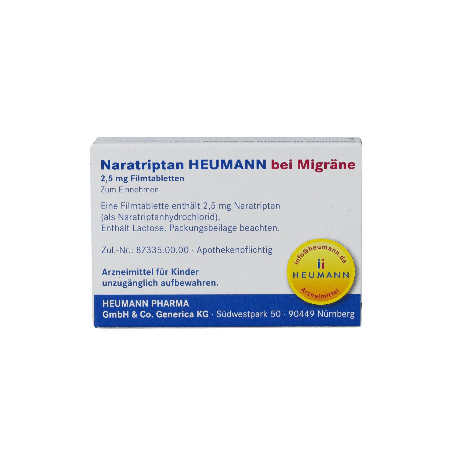 NARATRIPTAN Heumann bei Migräne 2,5 mg Filmtabl.