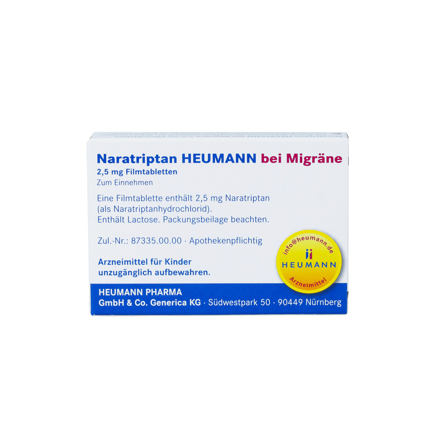 NARATRIPTAN Heumann bei Migräne 2,5 mg Filmtabl.