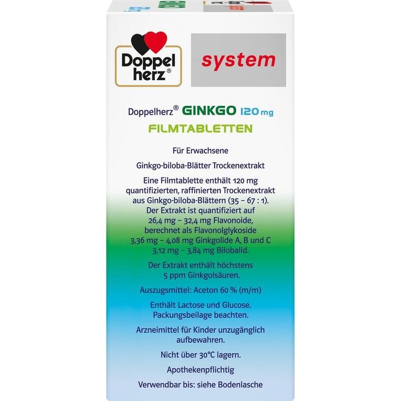DOPPELHERZ Ginkgo 120 mg system Filmtabletten
