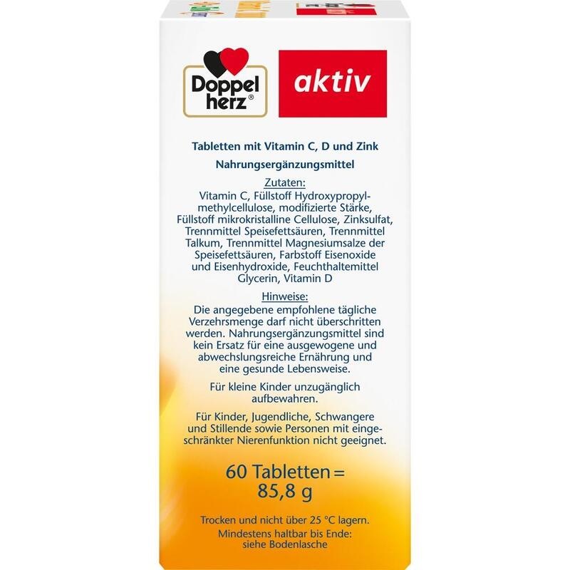 DOPPELHERZ Vitamin C 1000+D3+Zink Depot Tabletten