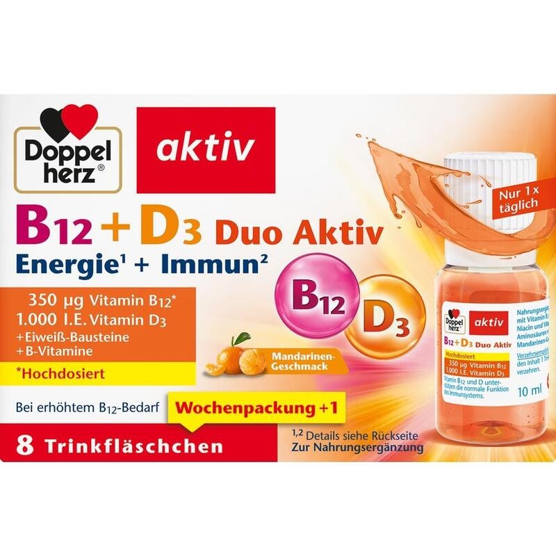 DOPPELHERZ B12+D3 Duo Aktiv Trinkampullen