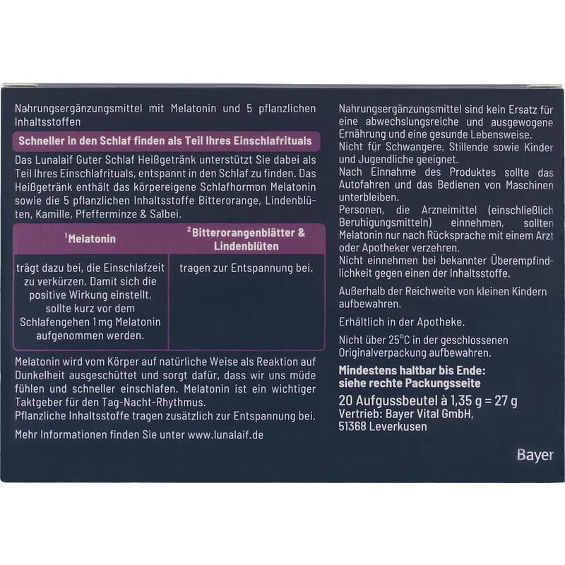 LUNALAIF Guter Schlaf Heißgetränk Beutel